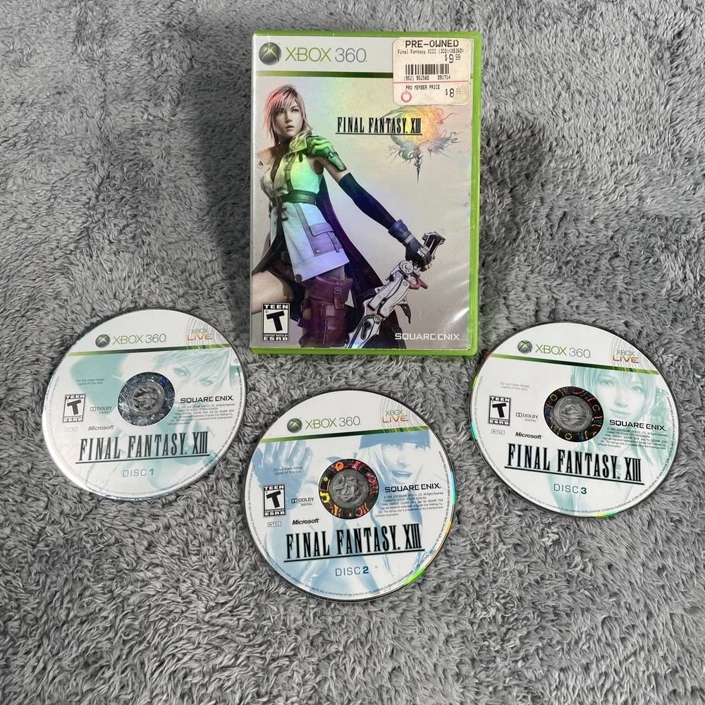 Final Fantasy XIII (Microsoft Xbox 360, 2010) Disks 1, 2, And 3 Tested Working